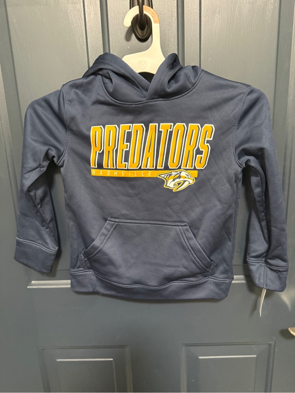 NHL Navy and Yellow Predators Kids Pullover Hoodie
